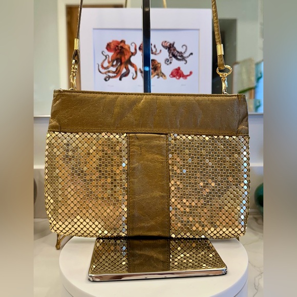VTG - “Another Y&S Original” - Gold Mesh & Leather - Evening Bag - VGUC - Picture 9 of 17